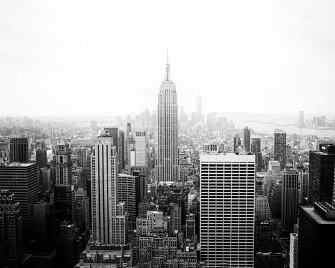 NYC Skyline Empire State Building B&W by Teri Hamilton