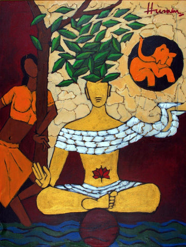 Untitled - Buddhism - Posters by M F Husain