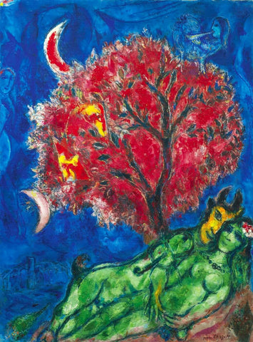 Lovers Under a Red Tree - Marc Chagall by Marc Chagall