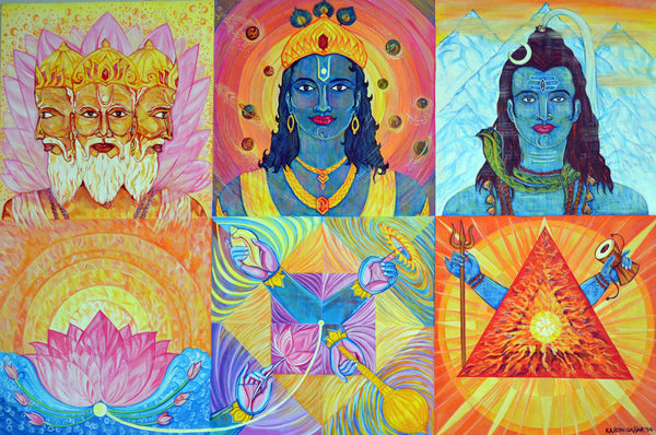 Tri-Murti by Rajesh Gajjar Artist | Tallenge Store | Buy Posters, Framed Prints & Canvas Prints