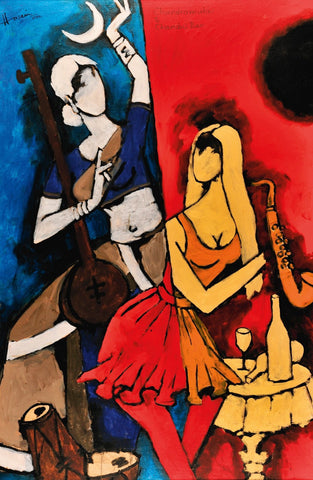 CHANDRAMUKHI TO CHANDNI BAR - Canvas Prints by M F Husain