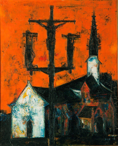 Crucifixion - Large Art Prints by Sayed Haider Raza