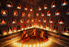 3 Novices Meditating by Charles Ooi | Tallenge Store | Buy Posters, Framed Prints & Canvas Prints