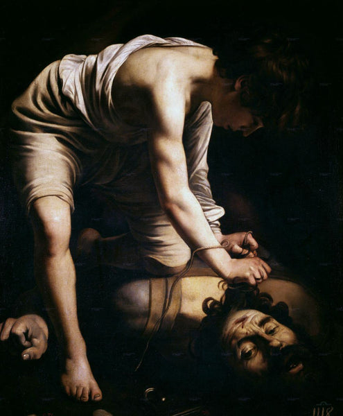 David and Goliath - Caravaggio - Canvas Prints
