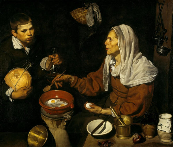 Vieja Friendo Huevos - (Old Woman Frying Eggs) - Canvas Prints