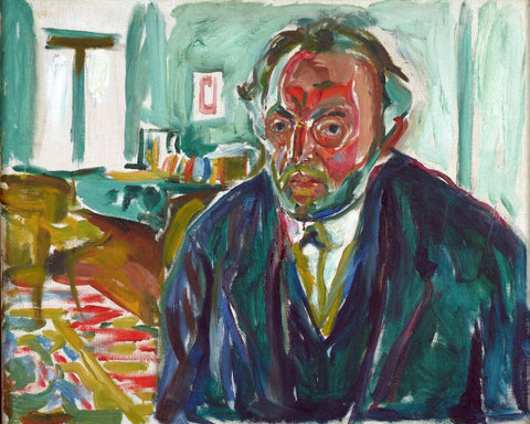Self-Portrait After The Spanish Flu – Edvard Munch Painting by Edvard Munch