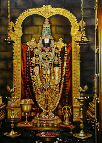 Srinivasa - Tirupati Balaji - Canvas Prints by Jai