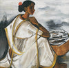 Fisher Woman In White Sari - Framed Prints