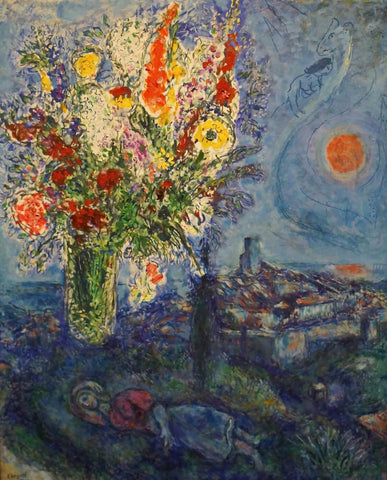 Sleeping Woman With Flowers by Marc Chagall