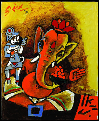 Lord Ganesha - Large Art Prints by M F Husain