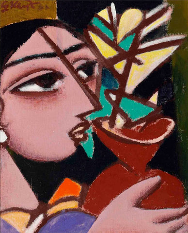 Woman With Vase - Canvas Prints
