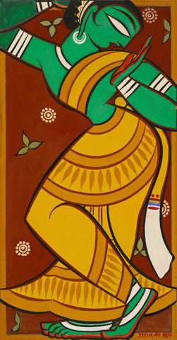 Dancing Gopi - Large Art Prints by Jamini Roy