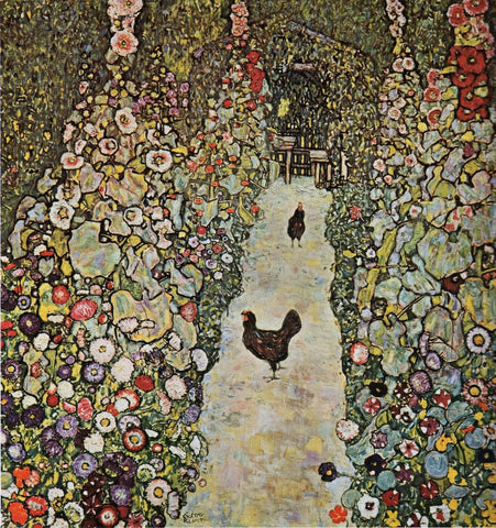Garden Path With Chickens - Framed Prints