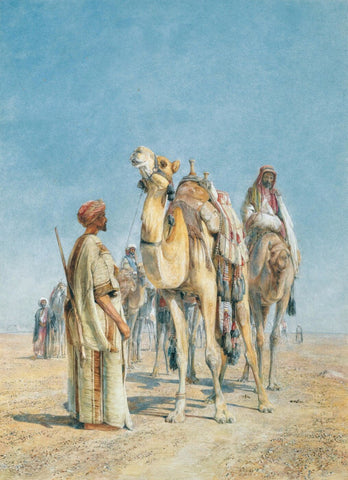 Halt In The Desert - Canvas Prints by John Frederick Lewis