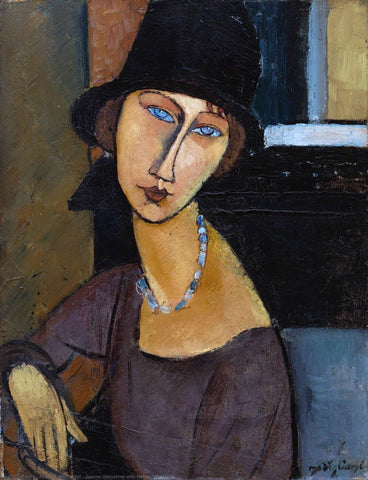 Jeanne Hébuterne au Chapeau et Collier (Jeanne Hébuterne With Hat And Necklace) - Framed Prints