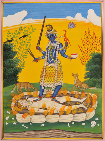 Indian Miniature Art - Divine Mother Kali Says the Mahanirvana Tantra - Posters by Kritanta Vala