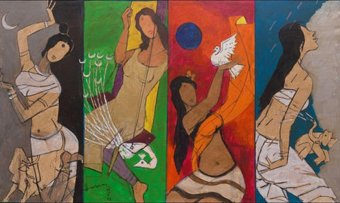 Four Women - Posters by M F Husain