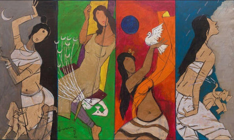 Four Women by M F Husain