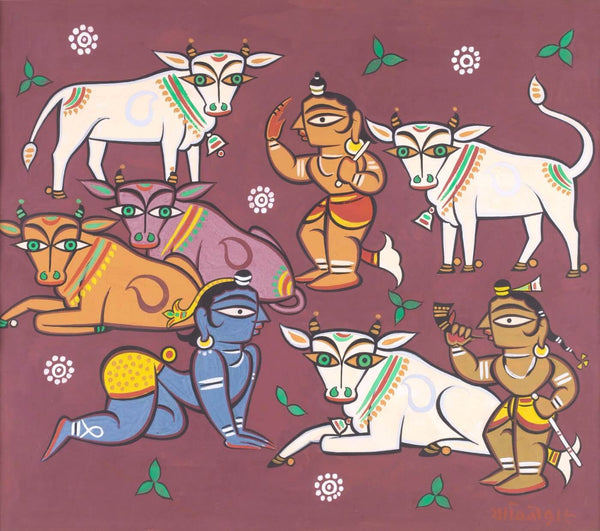 Deities And Cows - Art Prints