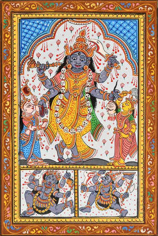 Krishna Kali Patachitra - Art Prints by Sri