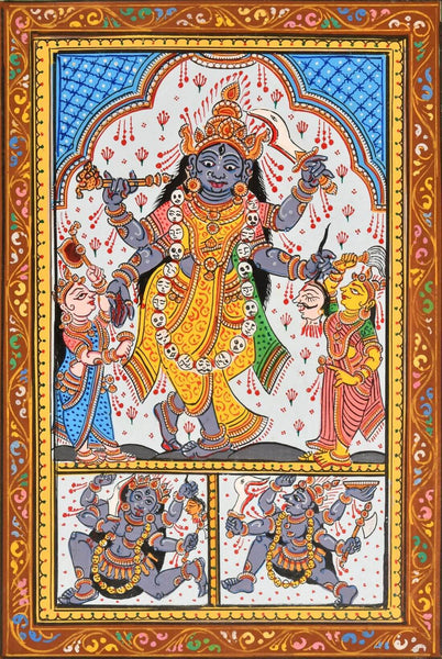 Krishna Kali Patachitra - Canvas Prints