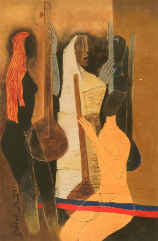 Musicians - Life Size Posters by M F Husain