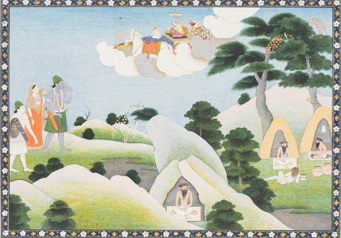 Indian Miniature Paintings - Pahari Paintings - Lakshmana - Large Art Prints by Kritanta Vala