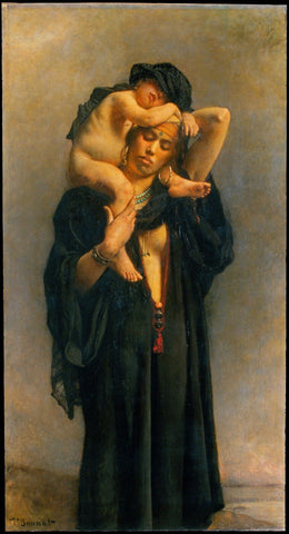 An Egyptian Peasant Woman and Her Child by Léon Bonnat
