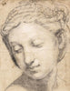 Raphael - Tete de femme de trois quarts vers la gauche la charite - Framed Prints