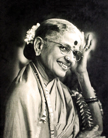 Black And White Portrait Of M. S. Subbulakshmi - Canvas Prints by Mahesh