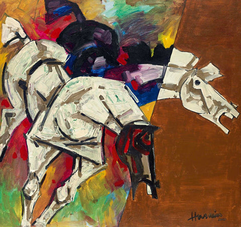 Running Horses by M F Husain