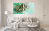Contemporary Abstract Art - Coral Island - 2 Panels - (46 X 46)