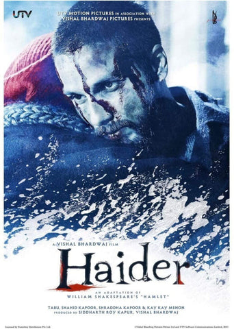 Haider Shahid Kapoor - Bollywood Cult Classic Hindi Movie Fan Art Poster - Framed Prints