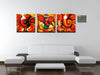 Abstract Ganesha - Set of 3 Canvas Gallery Wraps - ( 18 x 18 inches)each