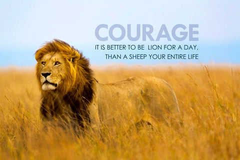 Motivational Quote: COURAGE - Fridge Magnets