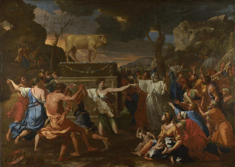 The Adoration of the Golden Calf - Nicolas Poussin - Canvas Prints by Nicolas Poussin