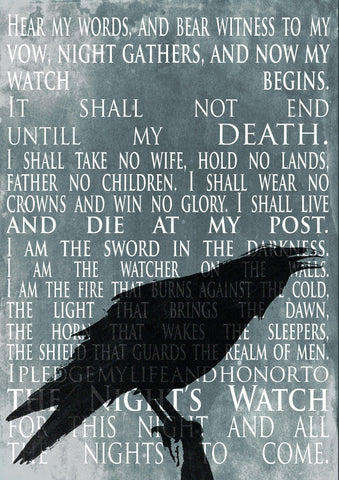 Art From Game Of Thrones - Night's Watch - Posters