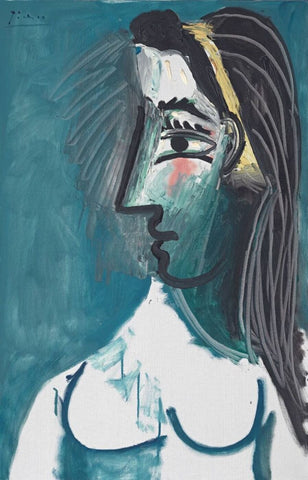 Head Of A Woman, In Profile - Jacqueline Roque  (Buste De Femme Nue, Tete De Profil) 1963 - Pablo Picasso - Posters by  Pablo Picasso