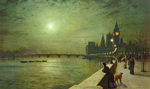 Reflections on the Thames, Westminster - Large Art Prints by John Atkinson Grimshaw