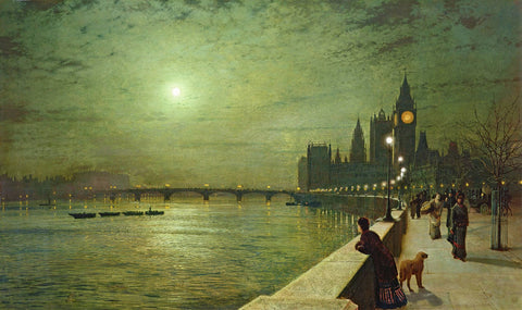 Reflections on the Thames, Westminster - Canvas Prints