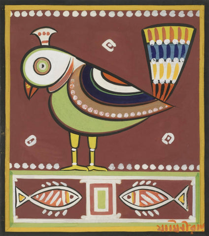 Parrot - Large Art Prints by Jamini Roy