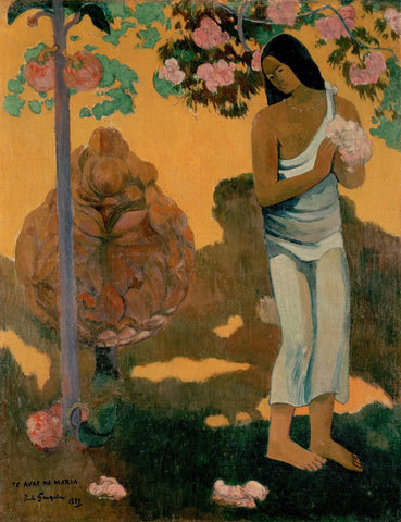 Te Avae No Maria (Tahitian Woman with Blossom) - Posters by Paul Gaugin