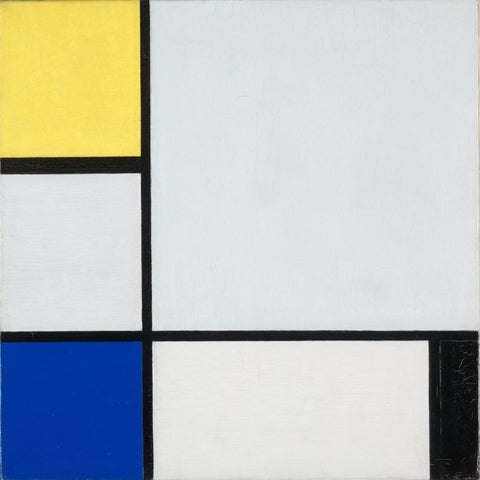 Mondrian, Composition With Yellow, Blue, And Blck - Framed Prints