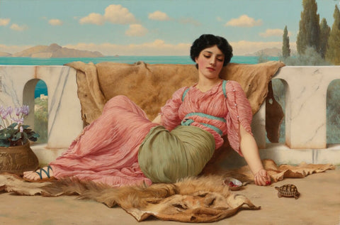 The Quiet Pet - Canvas Prints by John William Godward