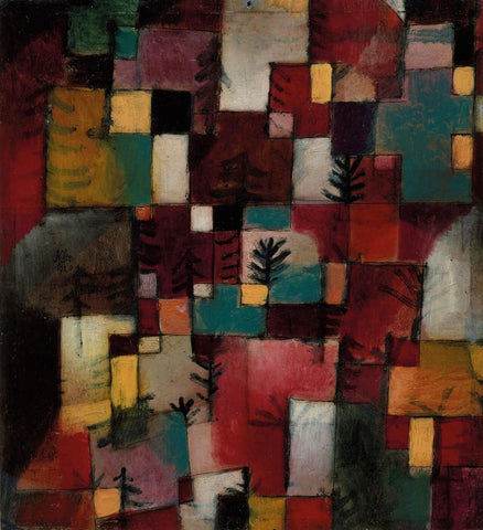Redgreen and Violet-yellow Rhythms - Canvas Prints by Paul Klee