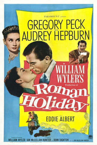Classic Movie Poster Art - Roman Holiday -Gregory Peck Audrey Hepburn 1953 - Tallenge Hollywood Poster Collection - Large Art Prints by Joel Jerry
