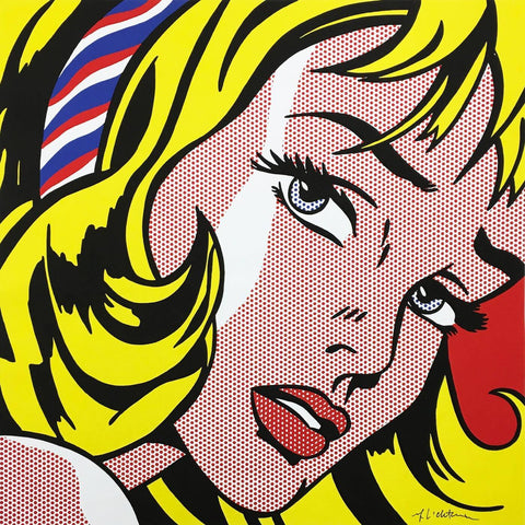 Girl With Hair Ribbon - Posters by Roy Lichtenstein