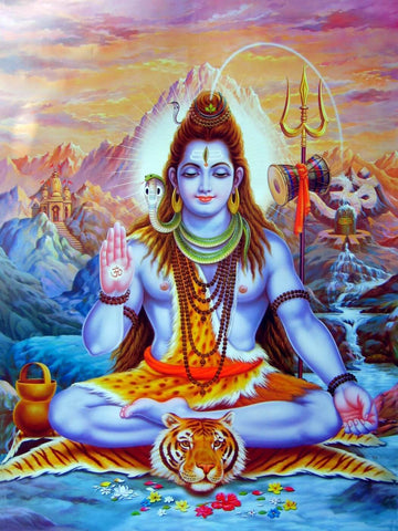 Shiva Meditating - Large Art Prints by Mahesh