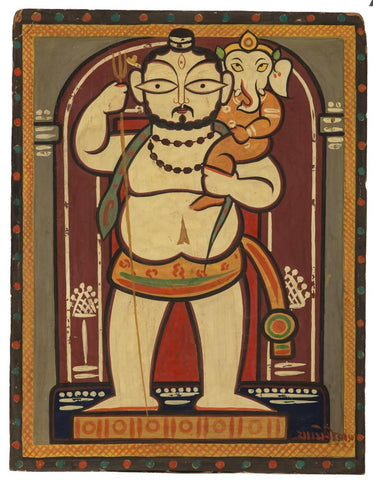 Siva holding Ganesha - Framed Prints