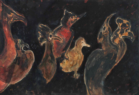 Rabindranath Tagore - Untitled - Birds - Canvas Prints